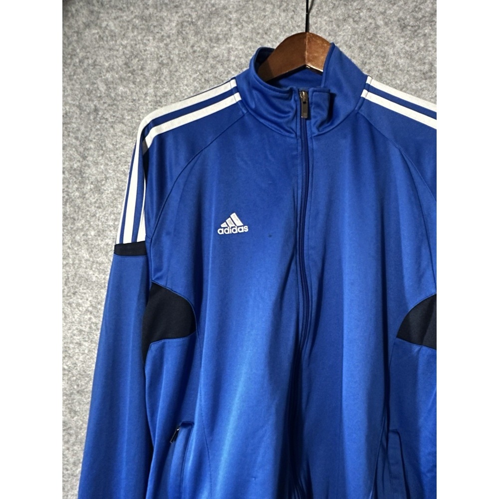 VTG Adidas Men's 105 XL Blue 3-Stripe Full Zip Track Jacket Made In Korea 90s